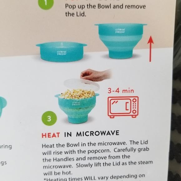 Colonel Popper Microwave Popcorn Maker - Picture 2 of 6